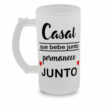 Kit Canecas de Vidro Jateado Casal
