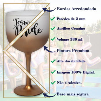 Kit Despedida de solteira Taças de Gin 580ml Degrade Team Bride balada das amigas e noiva