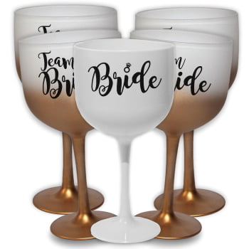Kit Despedida de solteira Taças de Gin 580ml Degrade Team Bride balada das amigas e noiva Kit Despedida de solteira Taças de Gin 580ml Degrade Team Bride balada das amigas e noiva