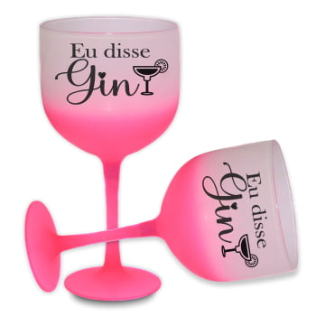 Kit Taças acrílico Degrade 580ml Despedida de Solteira Eu Disse Gin festa amigas e noiva