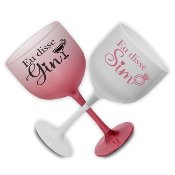 Kit Taças acrílico Degrade 580ml Despedida de Solteira Eu Disse Gin festa amigas e noiva Kit Taças acrílico Degrade 580ml Despedida de Solteira Eu Disse Gin festa amigas e noiva