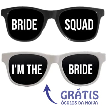 Óculos para Despedida de Solteira Bride Squad - GRÁTIS ÓCULOS DA NOIVA