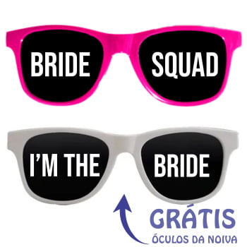 Óculos para Despedida de Solteira Bride Squad - GRÁTIS ÓCULOS DA NOIVA
