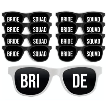 Óculos para Despedida de Solteira Bride's Squad festa da noiva balada das amigas