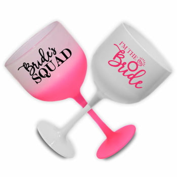 Taças de Gin Degrade Despedida de Solteira Kit Bride's Squad para festa da noiva e madrinhas