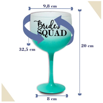 Taças de Gin Degrade Despedida de Solteira Kit Bride's Squad para festa da noiva e madrinhas