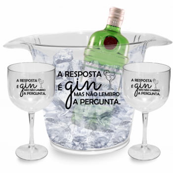 Kit Gin Balde de Gelo + Taças de gin 580 ml