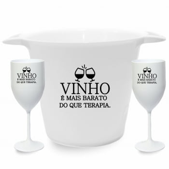 Kit Terapia Balde de Gelo 5 litros + Taças de Vinho 350 ml