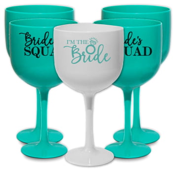 Kit Taças de Gin Despedida de Solteira Bride's Squad - GRÁTIS TAÇA DA NOIVA