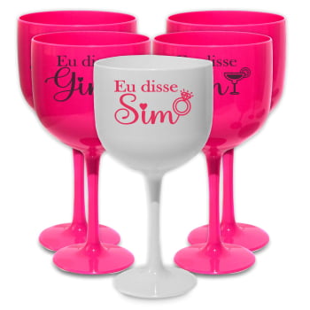 Kit Taças de Gin Despedida de Solteira Eu Disse Gin - GRÁTIS TAÇA DA NOIVA
