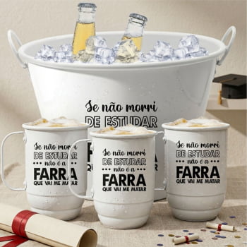 Kit Balde + Canecas de Alumínio para formatura 
