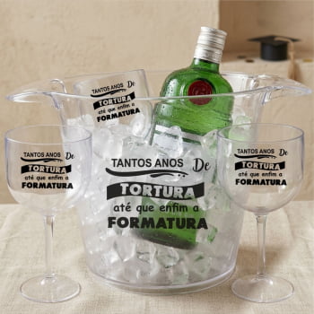 Kit para formatura Balde de gelo + Taças de gin