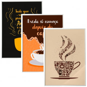 Placas de mdf personalizadas estampa Café 